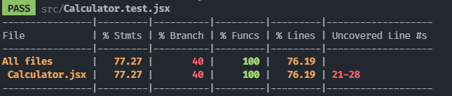 React succesfull test